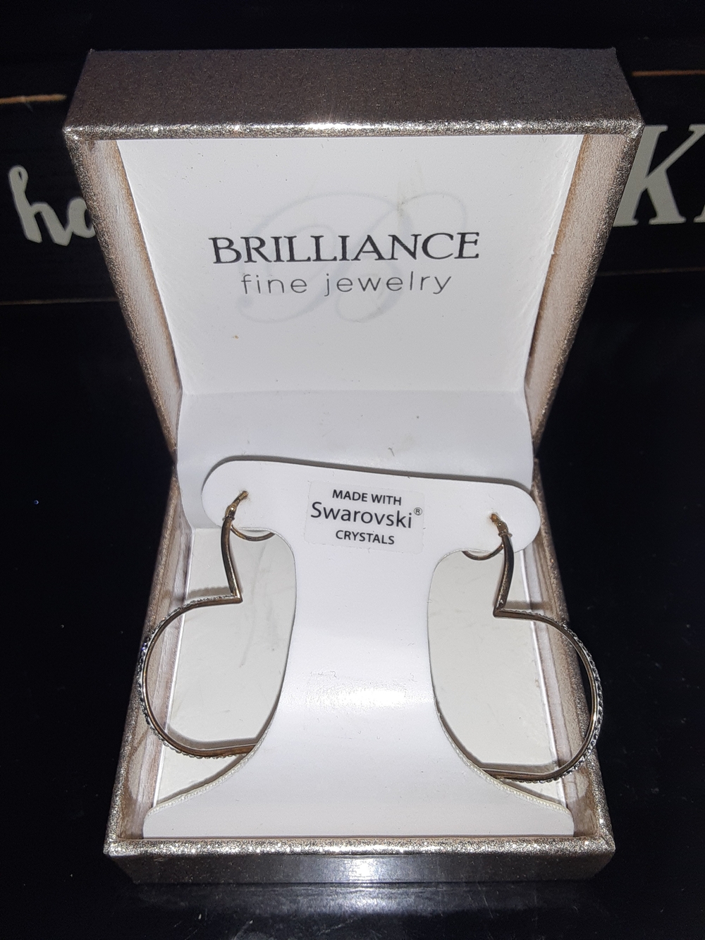 Swarovski Silver-Tone Open Heart Hoop Earrings